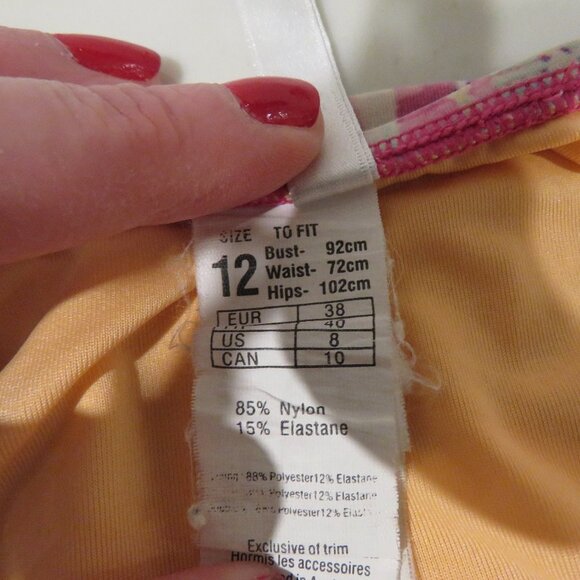 SEAFOLLY Beach Bazaar Persian Pink Patchwork Print Hipster Bikini Bottom Size 8 - Picture 12 of 12